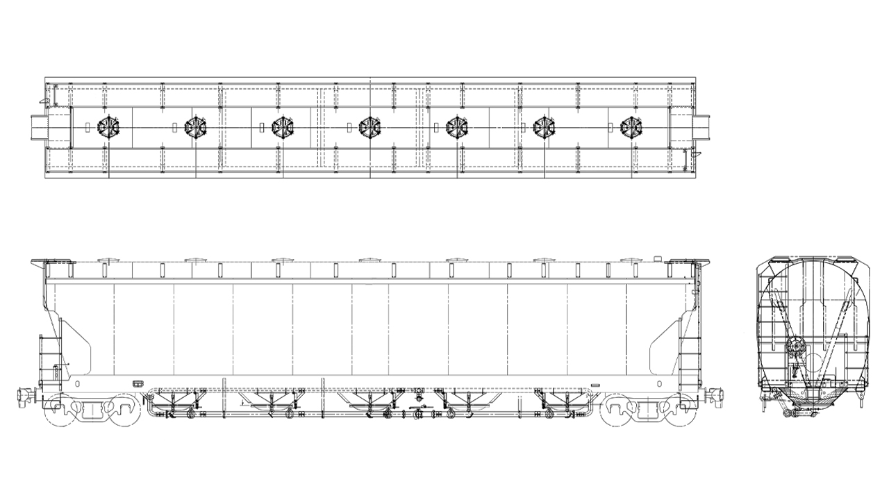 5660 CU. FT. Pressureaide® pressure differential (PD) covered hopper.