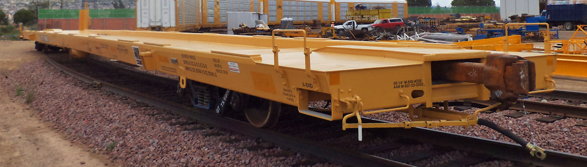89 FT. low level flatcar for automotive service.