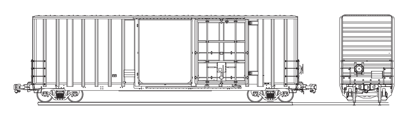50 FT. Plate F Boxcar technical drawing.