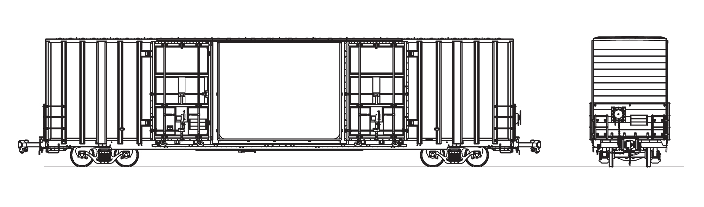 60 FT. Plate F Boxcar technical drawing.