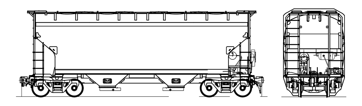 3250 Sand/Cement Covered Hopper technical drawings.