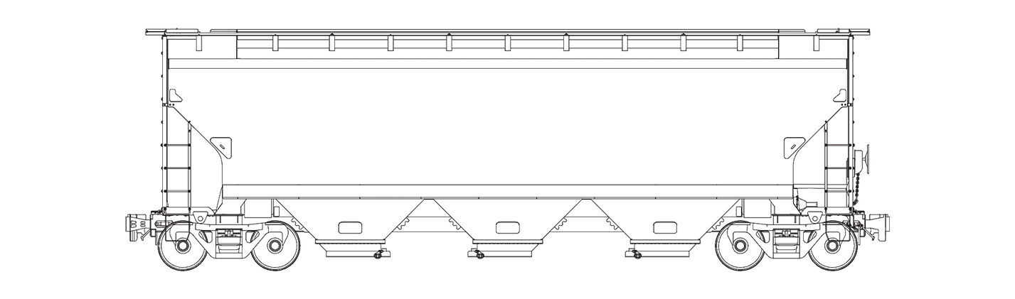 4250 CU. FT. Covered Hopper technical drawing.