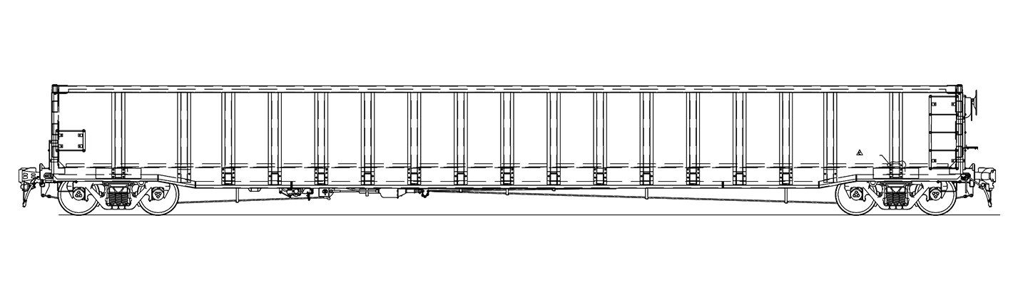66 FT. Mill Gondola technical drawing.