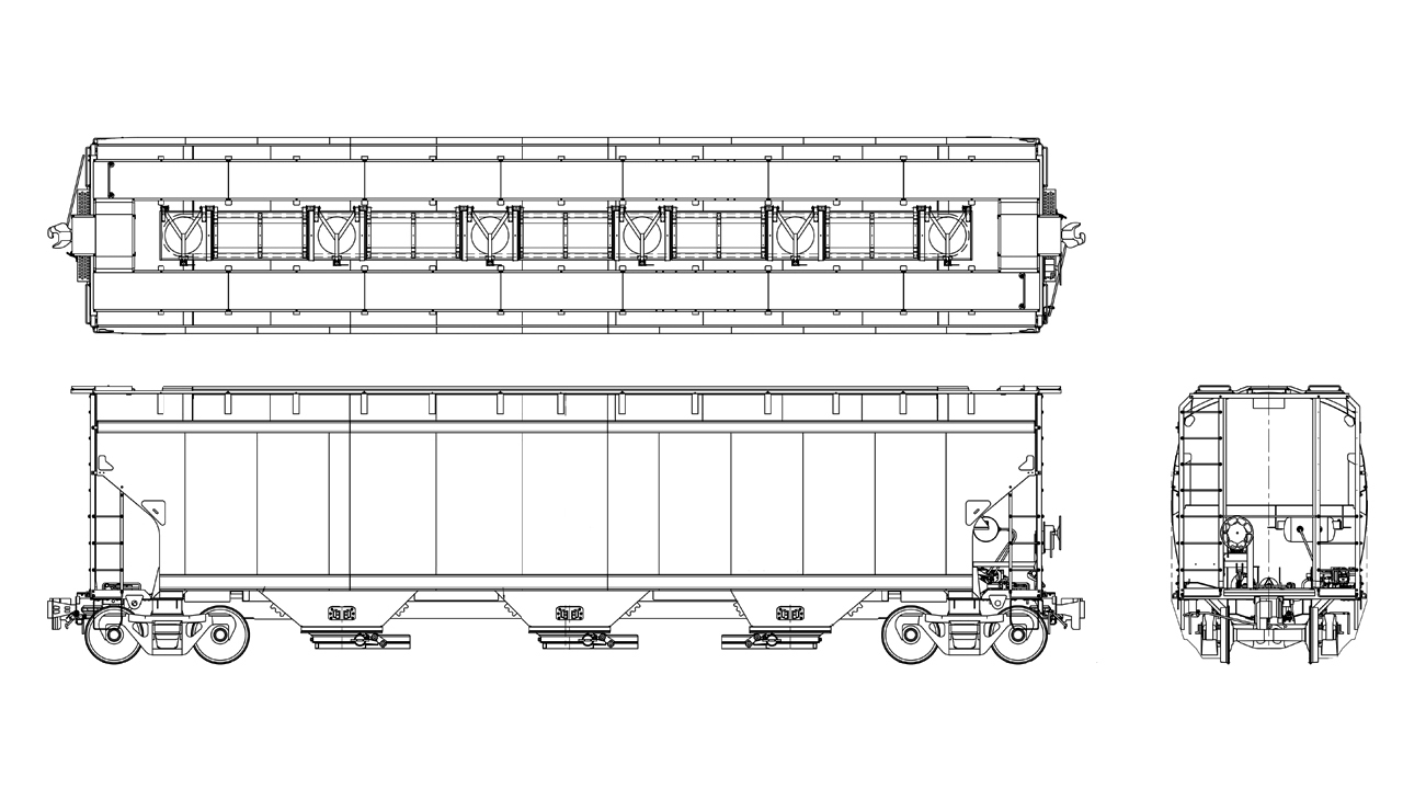 4751 CU. FT. Covered Hopper Sustainable Conversion technical drawing.