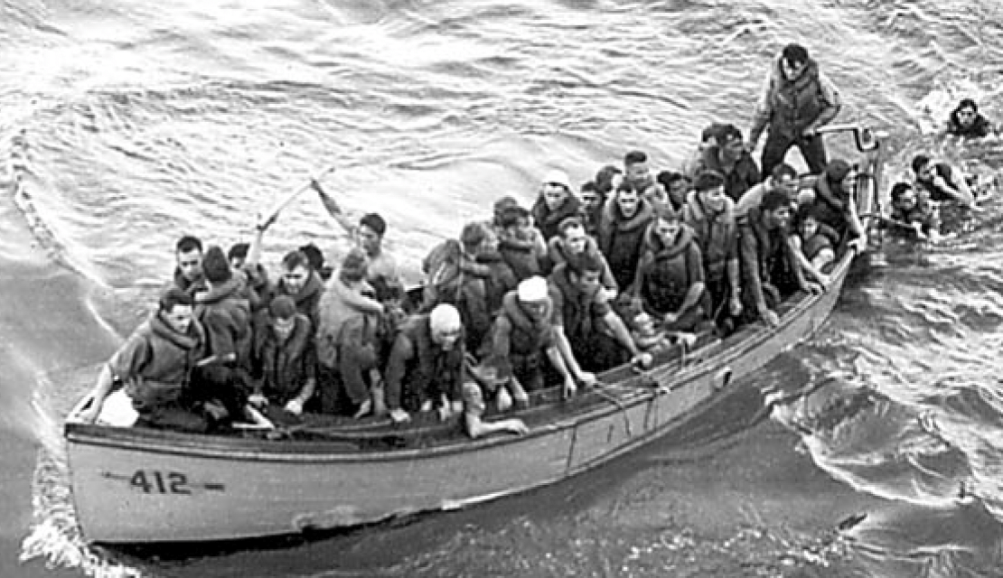 22-foot lifeboat in WWII action
