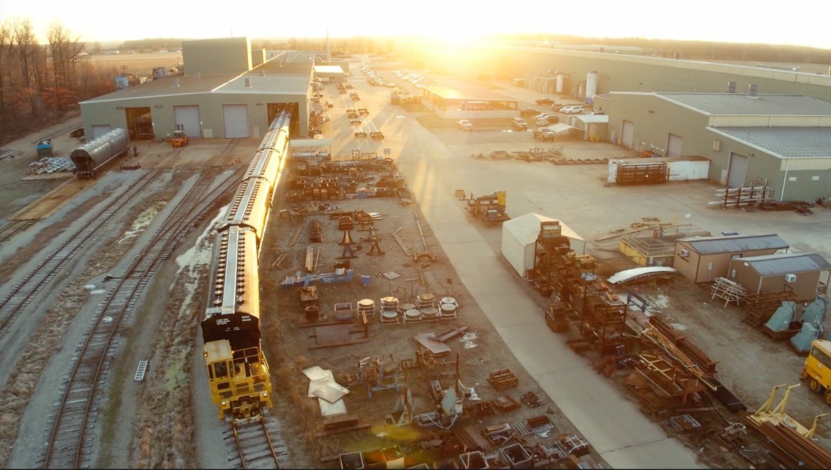 Overhead photo of a greenbrier maintenance center.